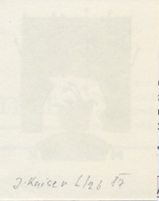 Jaroslav Kaiser (1919 – 2007) - Mini ex libris s květinou