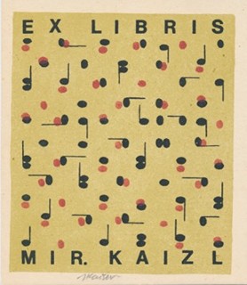 Jaroslav Kaiser (1919 – 2007) - Mini ex libris s abstrakcí
