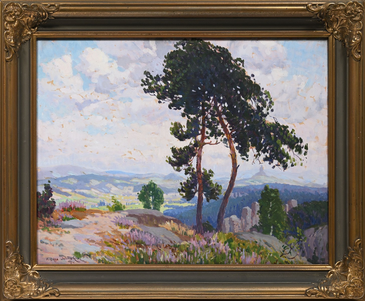 František Cína Jelínek (1882 - 1961) - Letní krajina s hradem