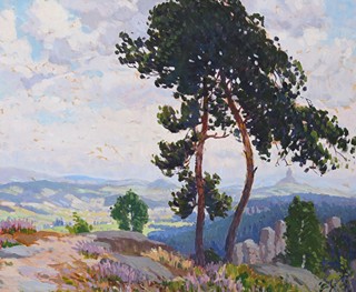 František Cína Jelínek (1882 - 1961) - Letní krajina s hradem