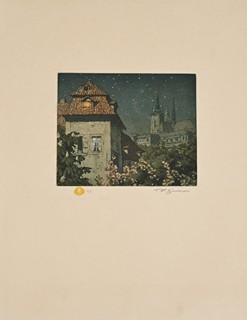 Tavík František Šimon (1877 - 1942) - Hradčany v noci