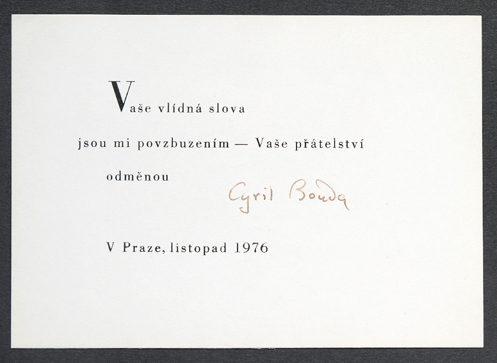 Cyril Bouda (1901-1984) - Lístek s podpisem