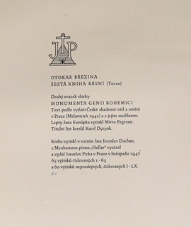 Jan Konůpek (1883-1950) - Otokar Březina Šestá kniha básní