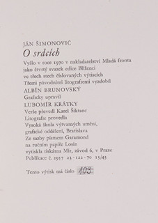 Albín Brunovský (1935-1997) - Ján Šimonovič O srdcích