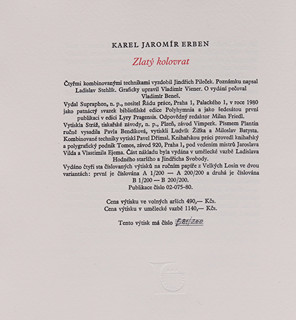 Jindřich Pileček (1944-2002) - Karel Jaromír Erben Zlatý kolovrat
