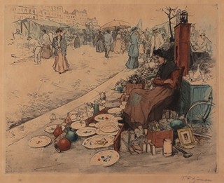 František Tavík Šimon (1877-1942) - Marchande De Porcelaine