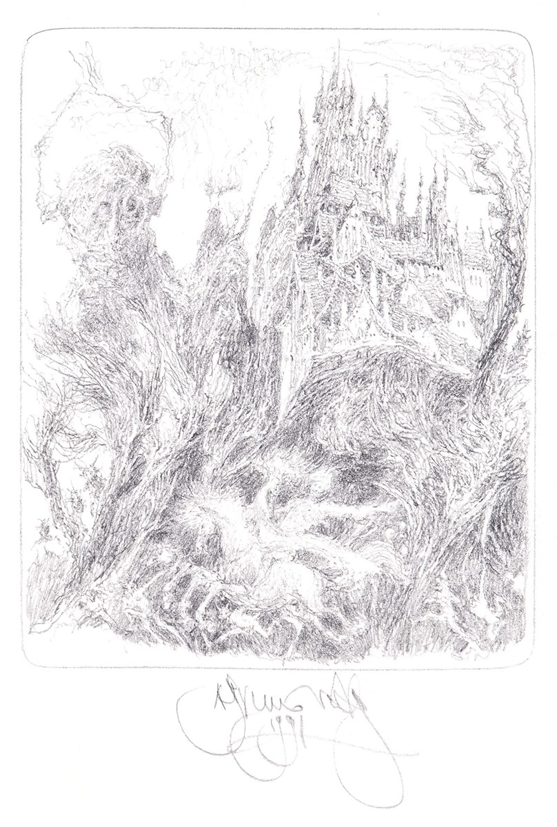 Albín Brunovský (1935 - 1997) - Rozprávkový príbeh (Ex libris Jos Van Waterschoot)