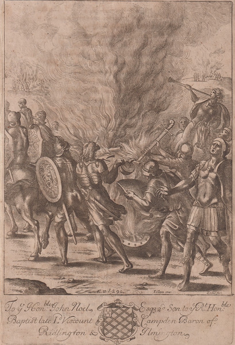 Václav Hollar (1607 - 1677) - Trojané spalují své padlé bojovníky