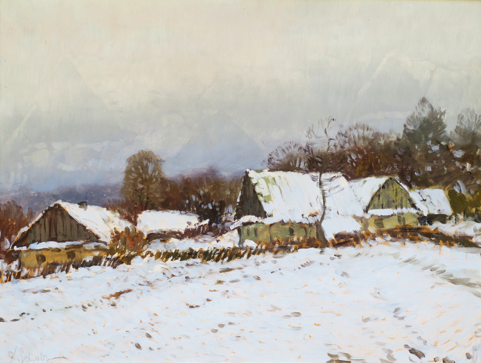Karel Schadt (1888 - 1955) - Zimní vesnice