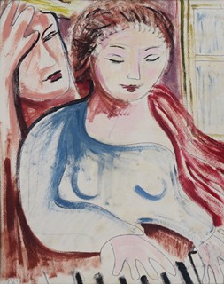 František Kaláb (1908 - 1950) -  Dívka u piána