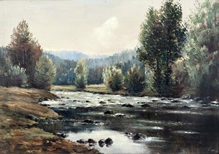 Hubert Bauer (1905 - ?) -  Krajina s řekou