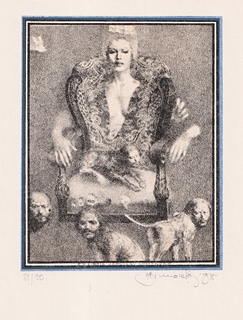 Albín Brunovský (1935 - 1997) -  Stále si nerozumieme Možno je to dobre (Exlibris Jaroslav Lohynský)