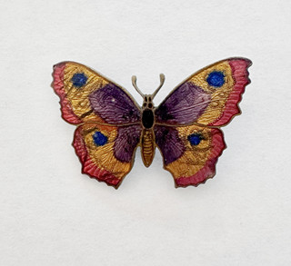 Enamel Butterfly with Beautiful Wing Pattern