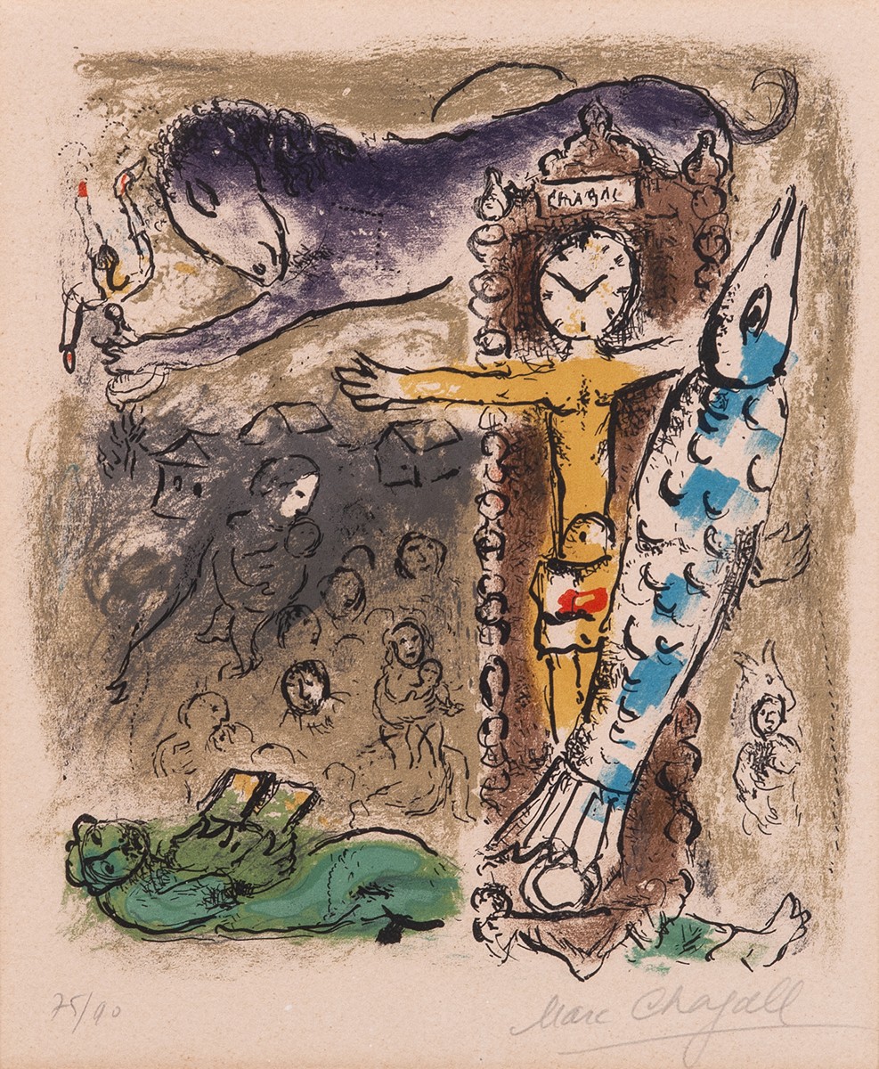 Marc Chagall (1887 - 1985) - Le Christ a l´Horloge