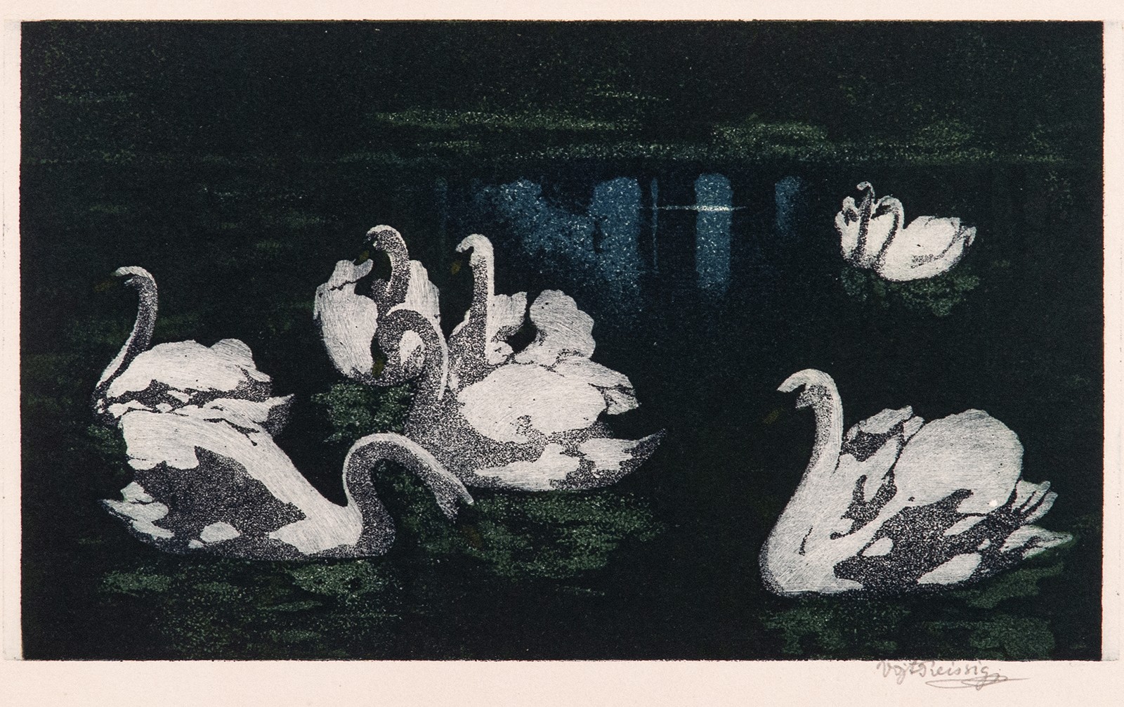 Vojtěch Preissig (1873 - 1944) - Labutě