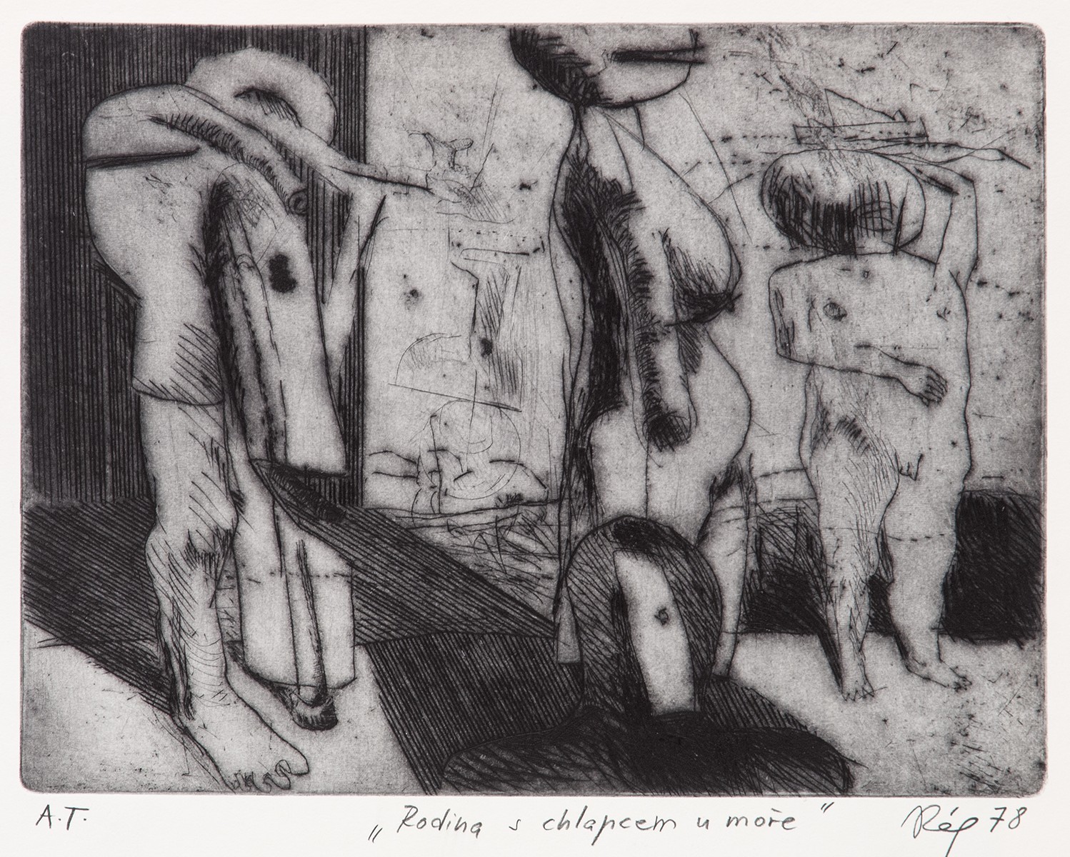 Jaroslav Róna (1957) - Rodina s chlapcem u moře