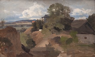 Julius Mařák, připsáno (1832 - 1899) - Krajina s hradem