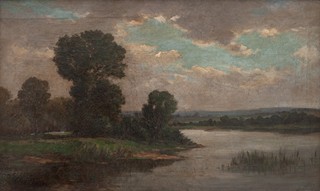 Antonín Chittussi (1847 - 1891) - Krajina s jezerem a stromy