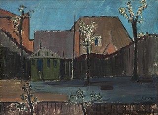 František Gross (1909 - 1985) - Dvorek v Libni