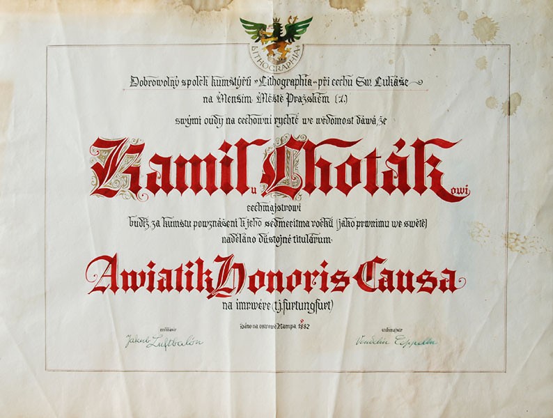 Kamil Lhoták - Aviatik Honoris Causa