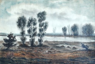 Josef Bureš (1889 - 1969) - Podzimní krajina s řekou