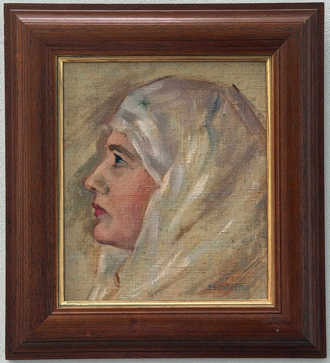 Julie Winterová Mezerová (1893 - 1980) - Profil ženy v šátku