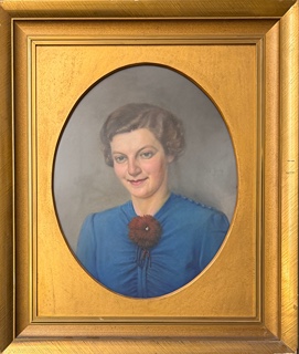 Vít Skála (1883 - 1967) - Portrét dívky v modrých šatech, rok 1935