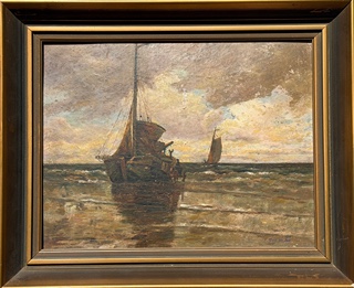 Josef Svoboda (1901 - 1945) - Přímořská krajina s rybářskými čluny