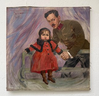 Karel Stroff (1881 - 1929) - Děvčátko s vojákem (1916)