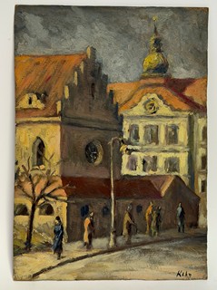Adolf Kohn (1868 - 1953) - Stará Praha (Staronová synagoga a Židovská radnice)