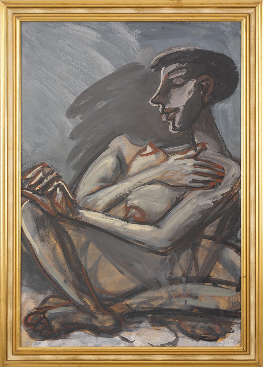 Sitting nude
