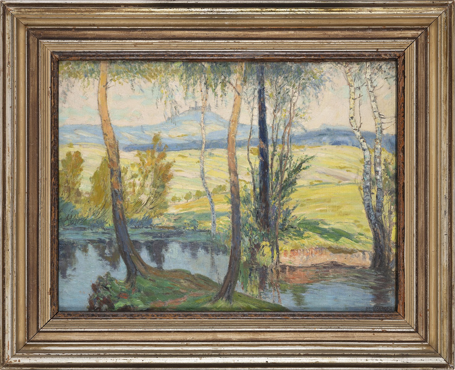River landscape with castle