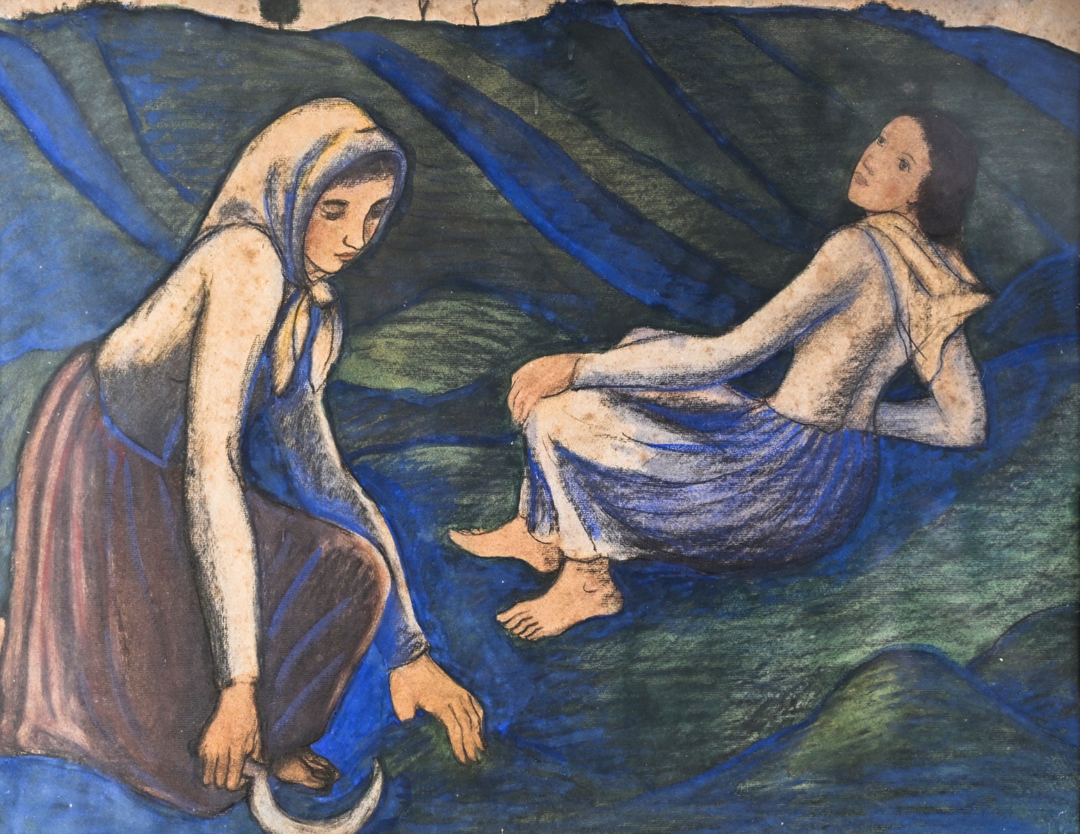 Karel Boháček (1886 - 1928) - Dívky na louce