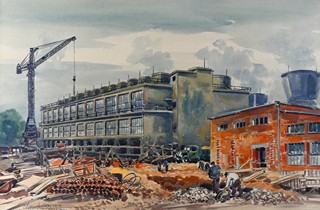 Karel Kupka (1905 - 1971) - Rozestavba chladicích věží v Komořanech