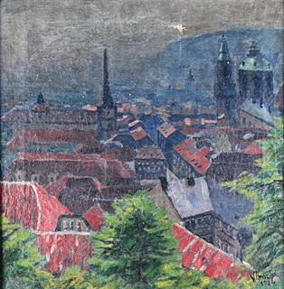 Vladimír Hroch (1907 - 1966) - Pražské střechy