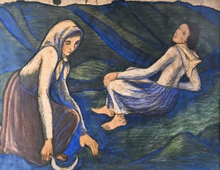 Karel Boháček (1886 - 1928) - Dívky na louce