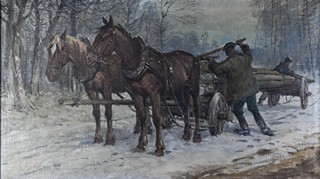 Bohumil Berghauer (1910 - 1972) - Koňský povoz