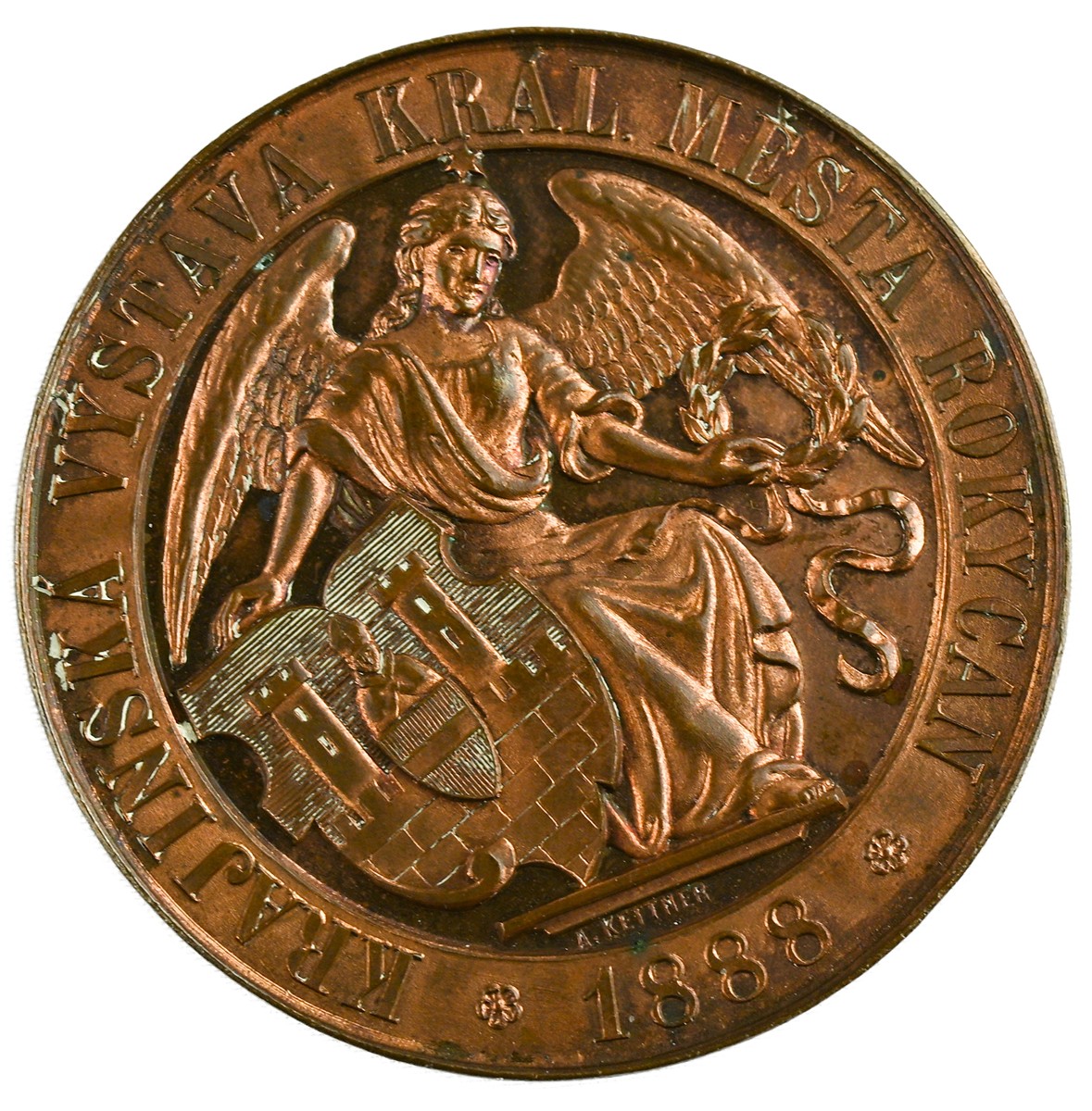 Medaile – Rokycany 1888, Krajinská výstava (autor: A. Kettner)