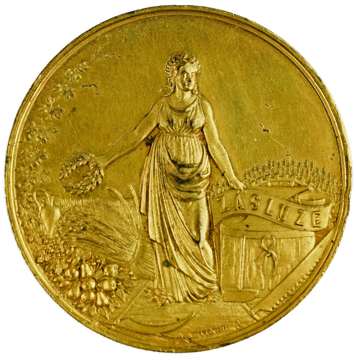Medaile – Jindřichův Hradec, Jubilejní výstava 1888 (autor: A. Kettner)