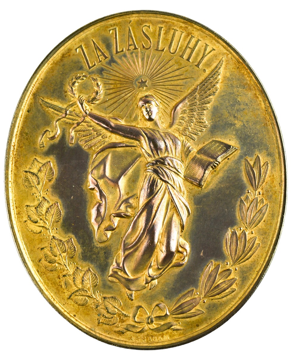 Medaile -Hradec Králové Hospodářská průmyslová a národopisná výstava 1894 (autor: Abraham)