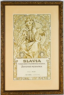 Alfons Mucha (1860-1939) - Slavia vzájemně pojišťovací banka, životní pojistka