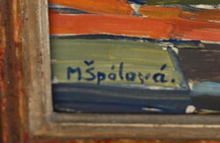 Milada Špálová (1884-1963) - Zátiší s květinami a kartami