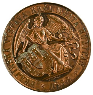Medaile – Rokycany 1888, Krajinská výstava (autor: A. Kettner)