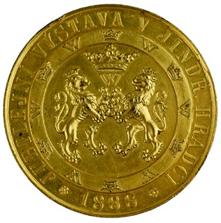 Medaile – Jindřichův Hradec, Jubilejní výstava 1888 (autor: A. Kettner)