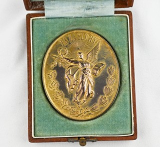 Medaile -Hradec Králové Hospodářská průmyslová a národopisná výstava 1894 (autor: Abraham)