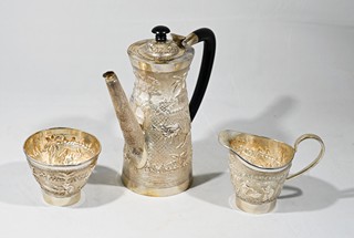 Stříbrný čajový servis STERLING, v Etui