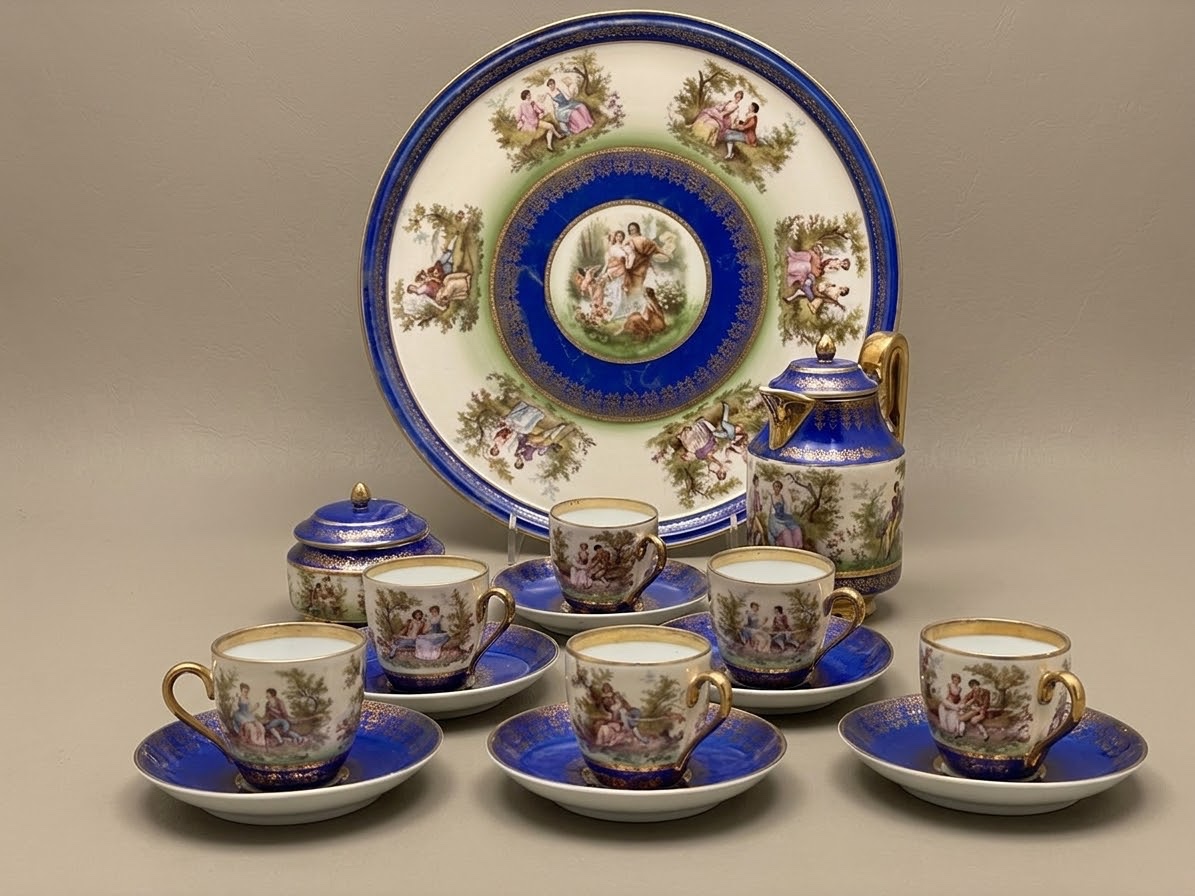 Čajová porcelánová souprava - Karlovy Vary (9 kusů)