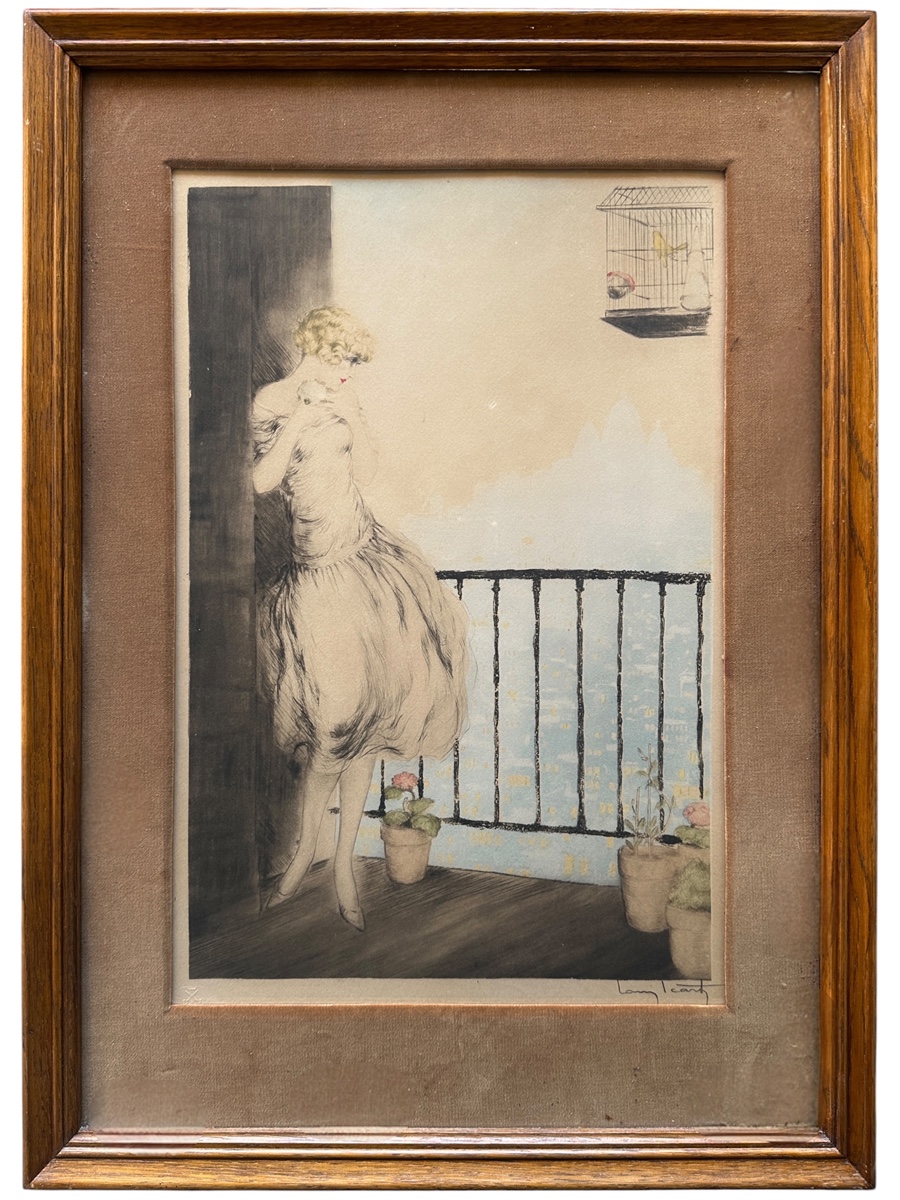 Louis Icart (1888 - 1950) - Dívka na balkóně