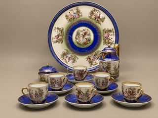 Čajová porcelánová souprava - Karlovy Vary (9 kusů)