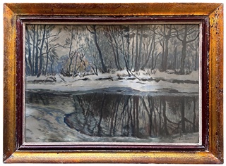 Antonín Hudeček (1872 - 1941) - Jezero v zimě